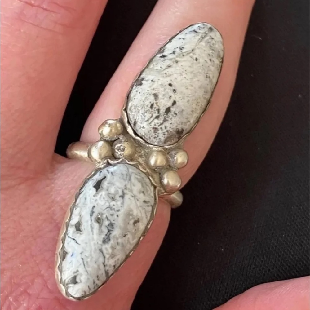 Native White Buffalo Sterling Ring - image 1